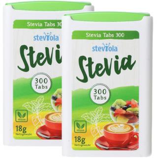 Steviola - Stévia tablety v dávkovači 300 tbl. 2 balení: 2x 300 tablet