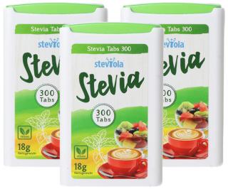 Steviola - Stévia tablety v dávkovači 300 tbl. 3 balení: 3x 300 tablet