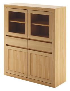 KD305 dřevěná skříň knihovna z dubu Drewmax (Kvalitní nábytek z dubového masivu)