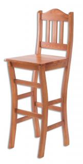 KT111 dřevěná barová jídelní židle masiv borovice Drewmax  (Kvalitní nábytek z borovicového masivu)
