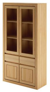 KW302 dřevěná skříň knihovna z dubu Drewmax (Kvalitní nábytek z dubového masivu)