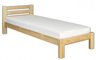 LK127-100 dřevěná postel masiv borovice jednolůžko 100x200 cm Drewmax (Kvalitní nábytek z borovicového masivu)