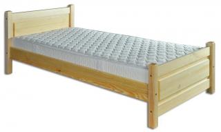 LK129-90 dřevěná postel masiv borovice jednolůžko 90x200 cm Drewmax (Kvalitní nábytek z borovicového masivu)
