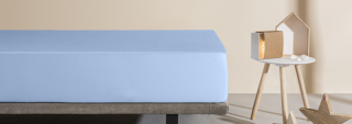 Respira 160x200 cm barva světle modrá matracový chránič a prostěradlo 2v1 Velfont