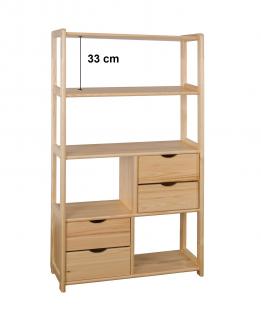 RG141 dřevěný regál z masivní borovice Drewmax  (Kvalitní nábytek z borovicového masivu)