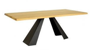 ST370-180 jídelní kovový stůl z dubu a kovu Drewmax (Kvalitní nábytek z dubového masivu)