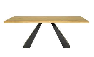 ST370-200 jídelní kovový stůl z dubu Drewmax (Kvalitní nábytek z dubového masivu)