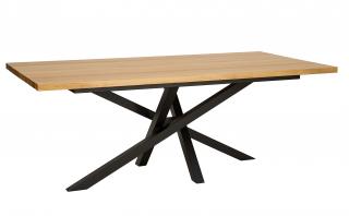 ST377-120 jídelní kovový stůl z dubu a kovu Drewmax (Kvalitní nábytek z dubového masivu)