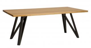ST378-120 jídelní kovový stůl z dubu a kovu Drewmax (Kvalitní nábytek z dubového masivu)