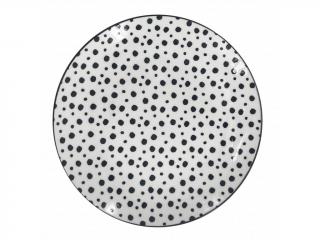 BLACKLINE Dezertní talíř 19 cm bílý/černé puntíky