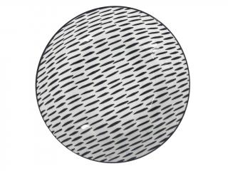 BLACKLINE Polévkový talíř 20 cm bílý/černé čárky