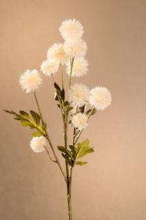 DRY PLASTIC POMPOM Aranžovací květina bílá 61 cm