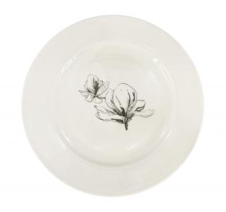 FINE TWIG Dezertní talíř 19 cm bílý s magnolií