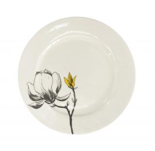 FINE TWIG talíř na dezerty 19 cm bílý s magnolií