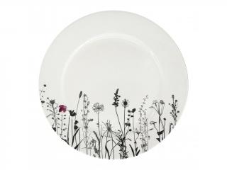 GARDEN COLOR Jídelní mělký talíř 27 cm bílý s kvítky