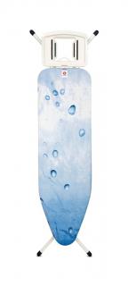 ICE WATER Žehlící prkno 124x38 cm - pevná odkládací plocha pro žehličky - bílý rám 22 mm