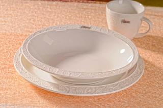 Lísteček polévkový talíř bílý 22 cm