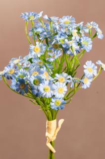 MINI DAISY Aranžovací kytička sedmikrásek modrá 27 cm