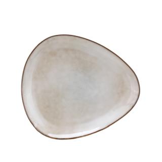 TRIANGLE Mělký keramický talíř 27x24 cm šedo-béžová