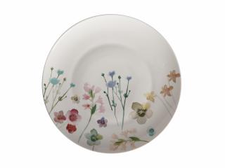 WILDWOOD COUPE Mělký talíř 27,5 cm - bílý s lučními květy