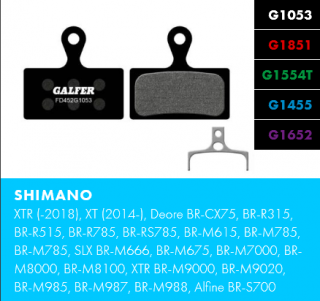 Brzdové destičky Galfer SHIMANO FD452 - Standard