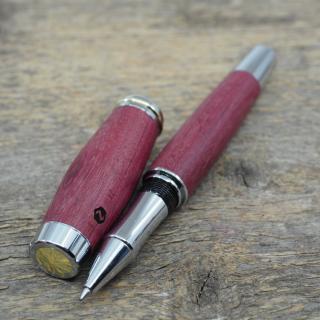 Dřevěné kuličkové pero Portland L - Amaranth