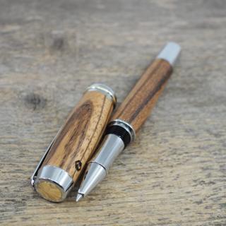 Dřevěné kuličkové pero Portland L - Zebrano