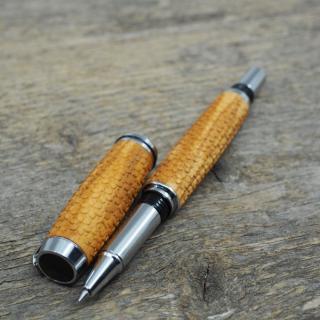 Dřevěné kuličkové pero Portland S - Kytičky - Oliva - 2