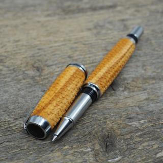 Dřevěné kuličkové pero Portland S - Kytičky - Oliva - 5