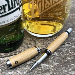 Dřevěné kuličkové pero Portland S - sud od piva Pilsner Urquell