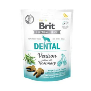 Brit Care Dog Functional Snack Dental Venison 150g (Funkční poloměkké pamlsky obohacené rozmarýnem + kelpa, šalvěj, hřebíček)