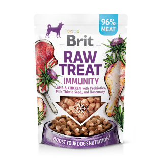 Brit Raw Treat Immunity, Lamb&amp;Chicken 40g (Mrazem sušené pamlsky a topper pro psy - jehněčí a kuřecí s probiotiky)