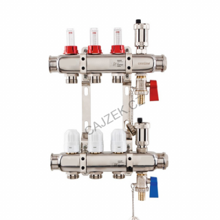 Rozdělovač pro podlahové topení 6 okruhů (6 okruhů nerezový)