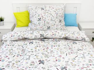 Bavlněné povlečení Malování 140x200 Velikost polštáře: 70x90, Zapínání: knoflík