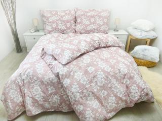 Francouzské bavlněné povlečení Rose růžová Velikost přikrývky: 200x220, Velikost polštáře: 2x70x90, Zapínání: knoflík