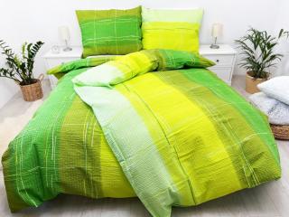 Krepové povlečení 200x220 Cákance zelené 1+2 II.jakost Velikost polštáře: 70x90