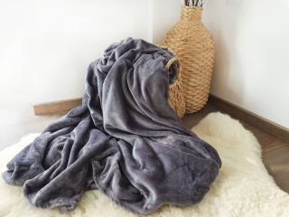 Mikroplyšová deka - Tmavě Šedá