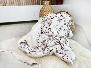 Oboustranná deka s beránkem Mramor hnědý