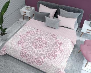 Přehoz na postel - Mandala růžová 220x240