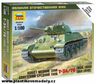Wargames (WWII) Soviet Medium Tank T-34-76 (Zvezda 1:100) > 1:100