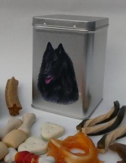 BO Groenendael - plechová dóza s pamlsky pro psy (30 ks pamlsků)