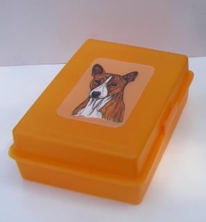 Plastový box velký s basenji (objem 2,4 l)