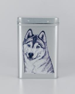 Plechová dóza - husky (objem 1,5 l)