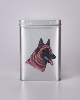Plechová dóza - malinois (objem 1,5 l)