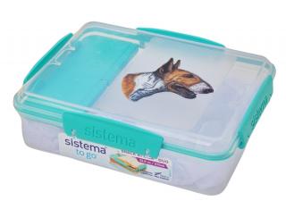 Svačinový box Sistema - bulteriér zlatobílý (objem 975 ml)