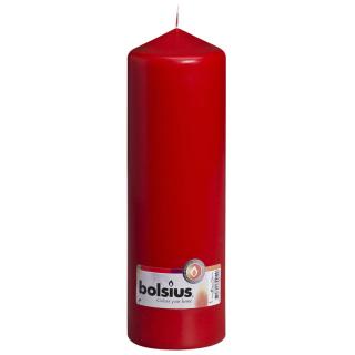 Bolsius sloupová svíčka 80x250 červená v RAL kvalitě (Válcová svíčka)