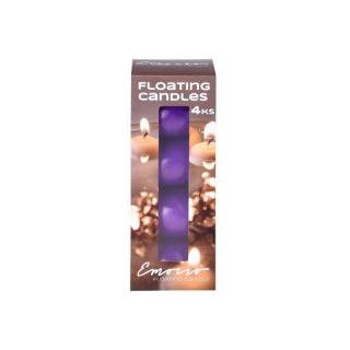 Emocio plovoucí svíčky metalické tmavě fialové 4 ks 4 x 25 g
