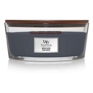 Woodwick lodička vonná svíčka Indigo Suede 453,6 g