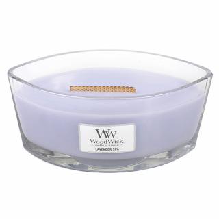 Woodwick lodička vonná svíčka Lavender spa (Levandulová lázeň 454 g)