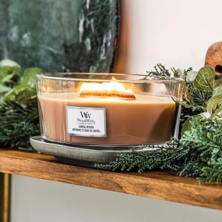 Woodwick lodička vonná svíčka Santal Myrrh 453,6 g